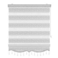 DOPPELROLLO mit Perlen und Motiv in Weiß 60/150 cm - Weiß, Textil (60/150cm) - PlisseeOnline