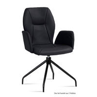 ARMLEHNSTUHL drehbar (2er-Set) Dorett 58x92x60 Schwarz/Anthrazit - Anthrazit/Schwarz, Kunststoff (60/92/58cm) - 58aufmkessel