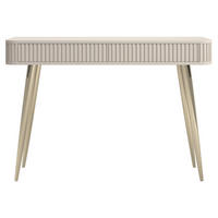 SCHMINKTISCH Ovarlo Greige mit 2 Schubladen 113 cm - Taupe/Goldfarben, Holzwerkstoff/Metall (38/113.2/77.9cm) - Selsey