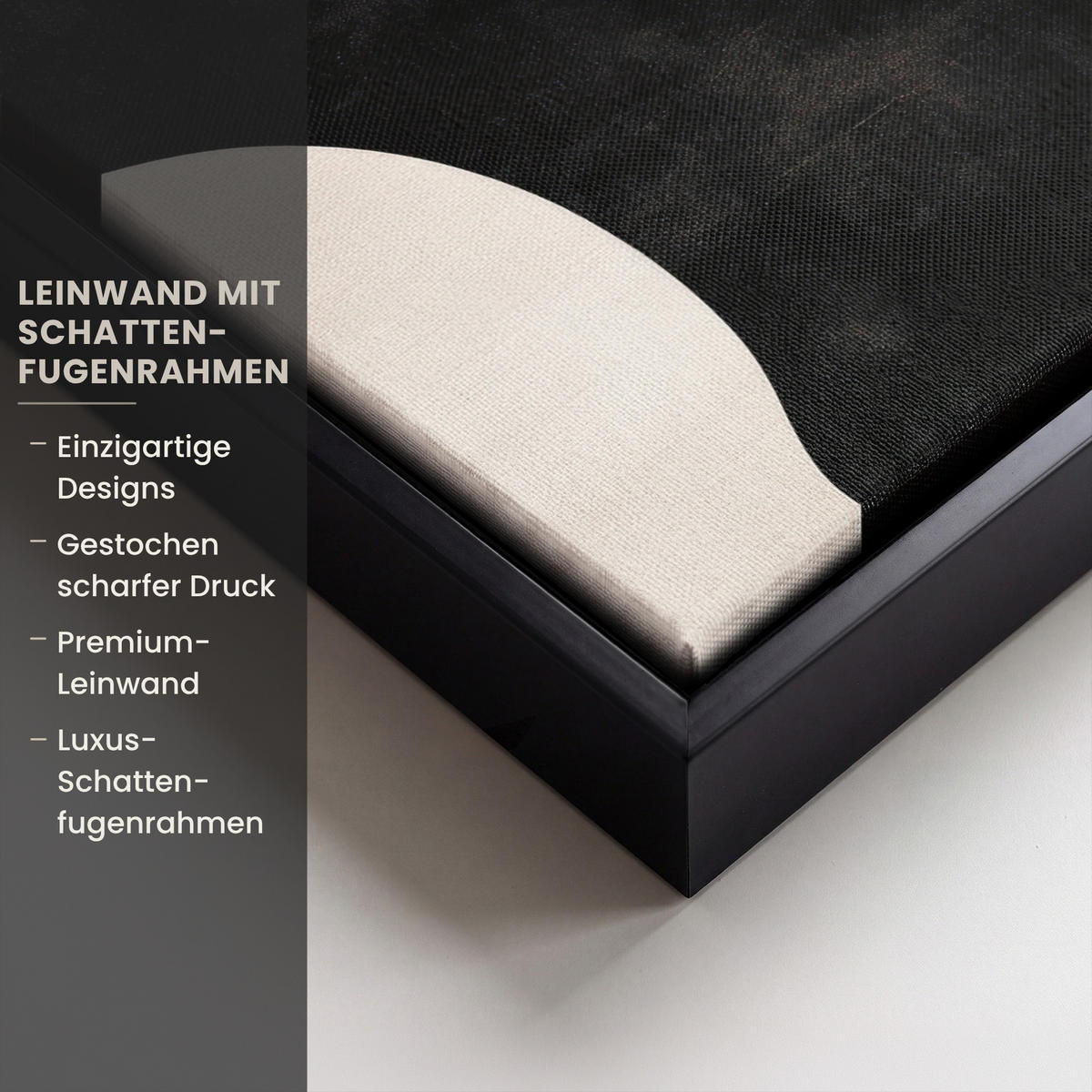 LEINWAND Bilder mit Rahmen - Abstrakt - Japandi - Beige - Modern - 40x30 - Schwarz, Textil (40/30cm) - MuchoWow