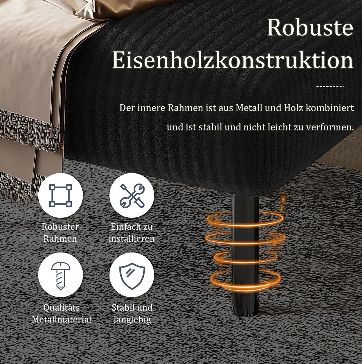 SESSEL 67/75/79 cm in Schwarz aus Cord mit Seitentasche - Schwarz, Textil (67/79/75cm) - BEAOK