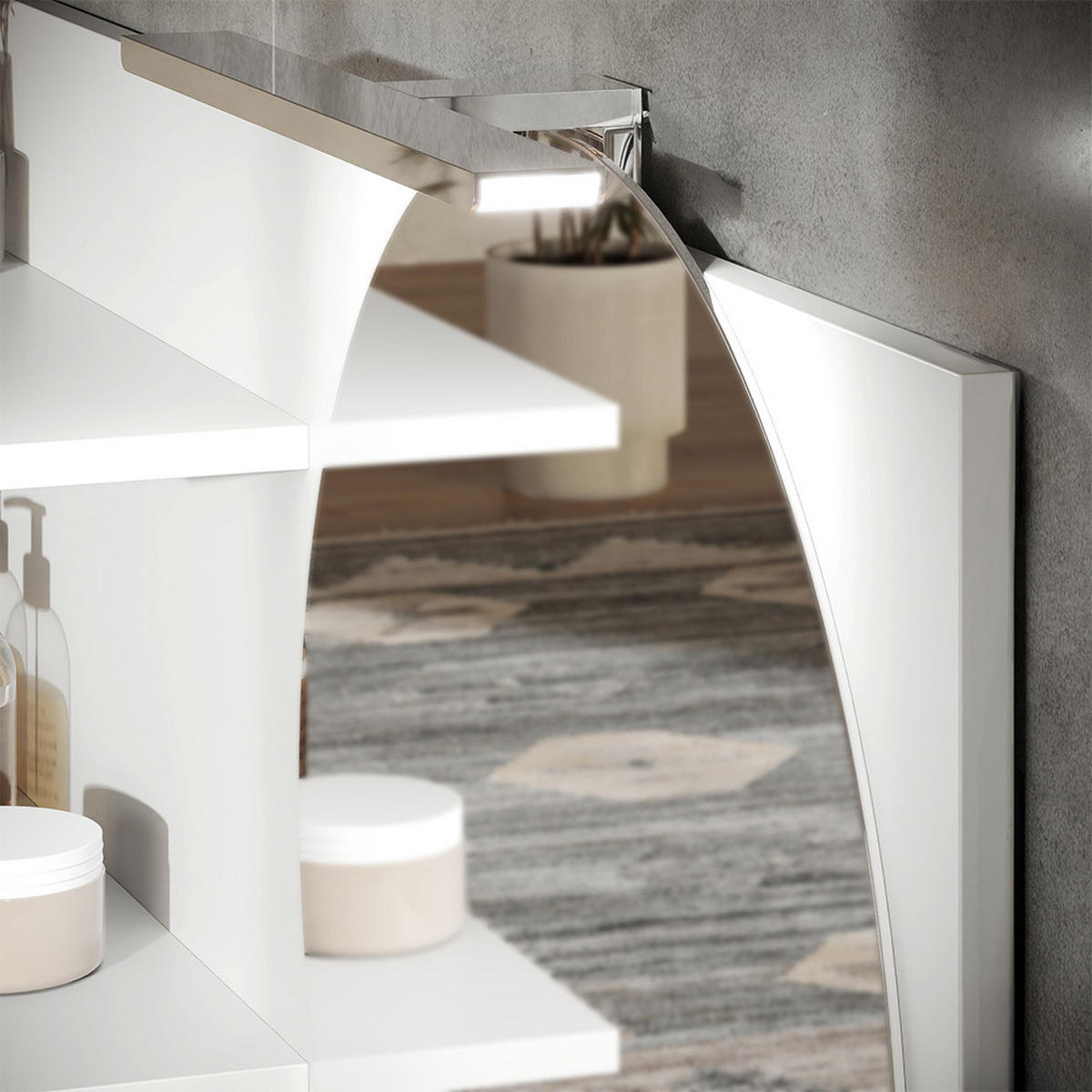 BADSPIEGELSCHRANK Avena Weiß 100 x 50 cm mit 3 offenen Fächern - Weiß, Holzwerkstoff (100/50/13.5cm) - Vicco