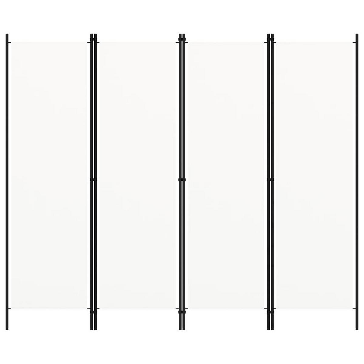 RAUMTEILER 4-teilig Weiß 200/180 Cm - Weiß, Textil (200/180/200cm) - vidaXL