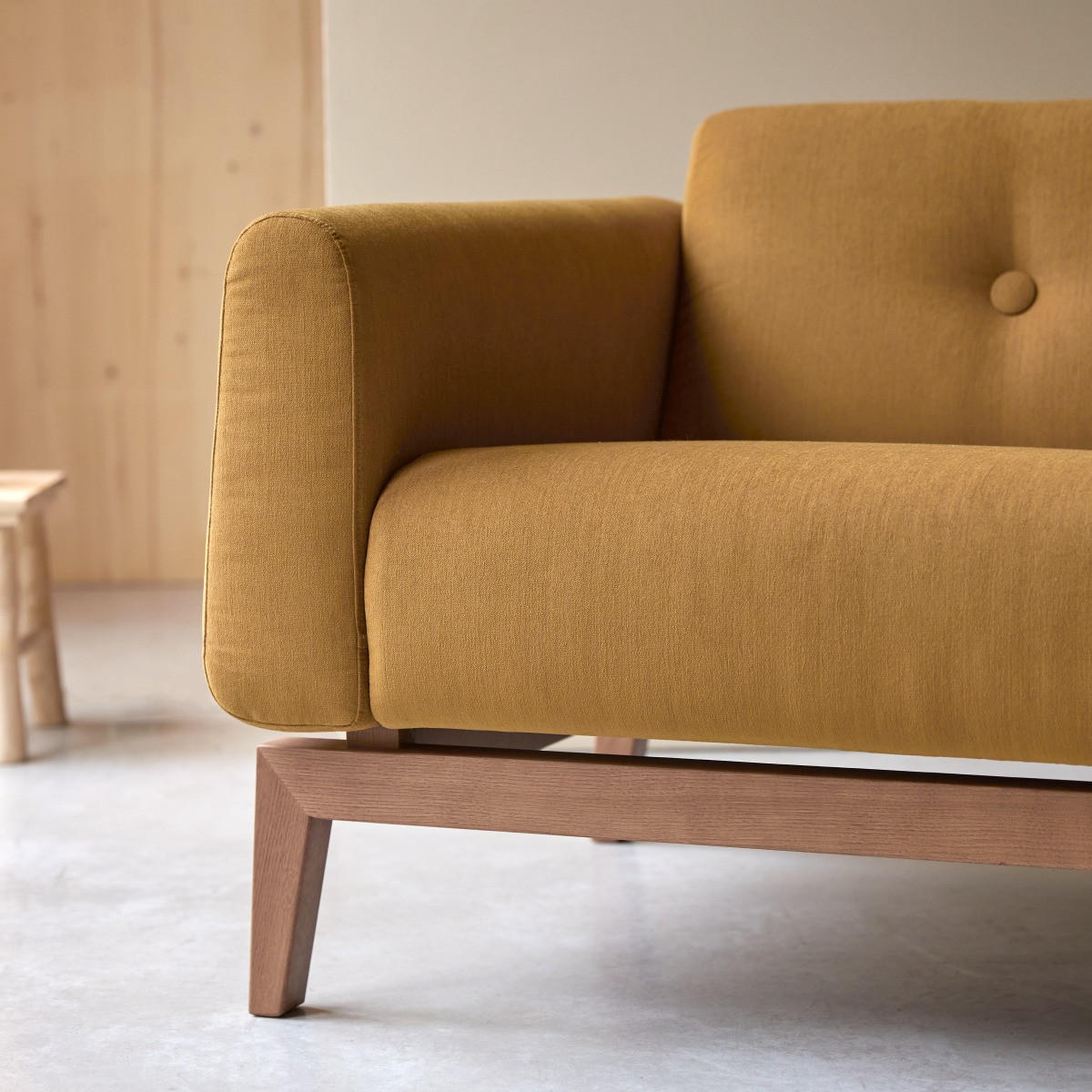 SOFA Bjorn Senfgelb aus Stoff - Dunkelgelb, Textil (155/69/82cm) - Tikamoon