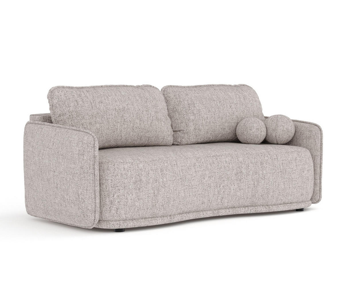 SCHLAFSOFA Mitsis Hellbraun Webstoff - Hellbraun/Schwarz, Holz/Holzwerkstoff (231/93/106cm) - Maison de Reve
