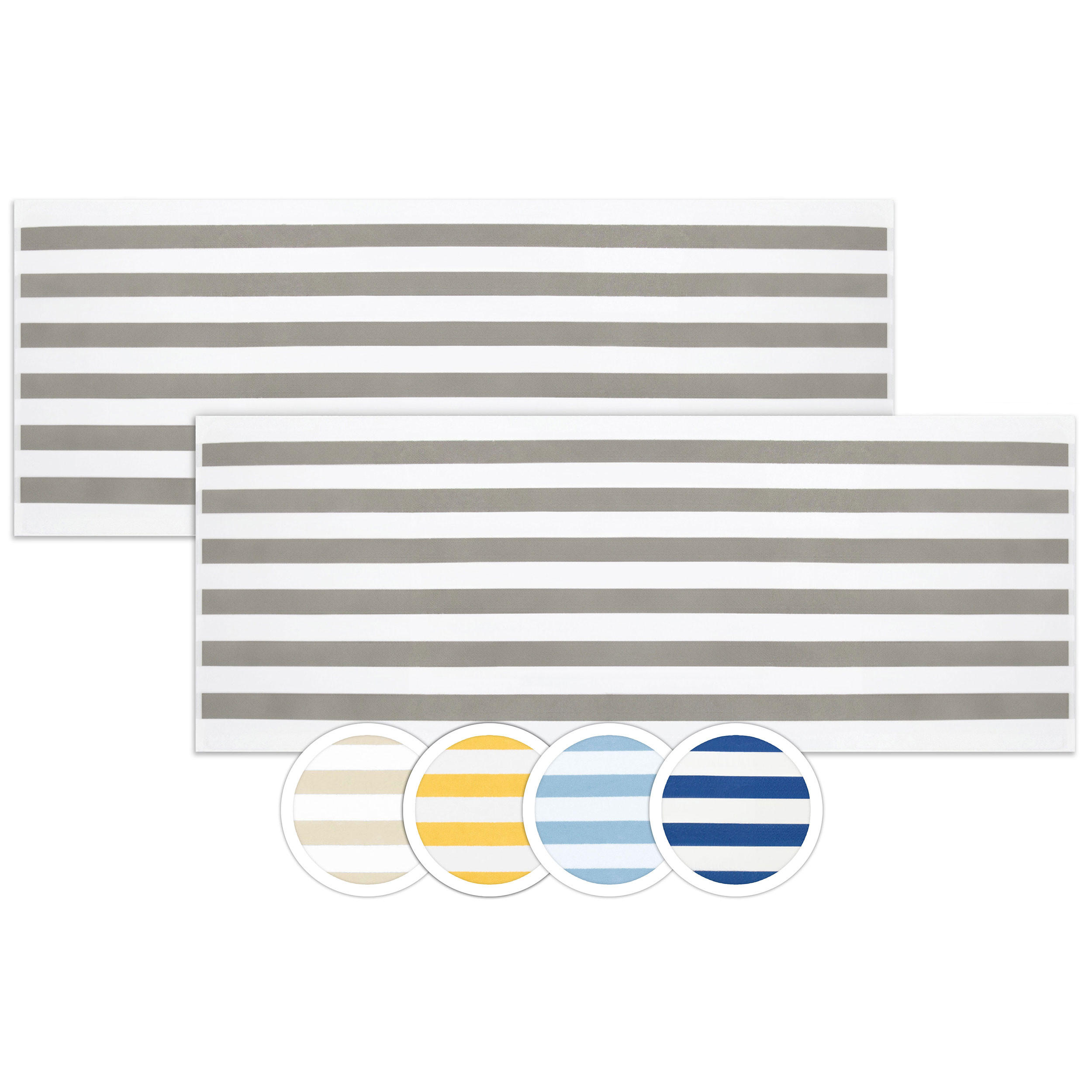 STRANDTUCH, 2er-Set, 70x180 cm, 100% Baumwolle, Grau - Graubraun, Textil (70/180cm) - Zollner