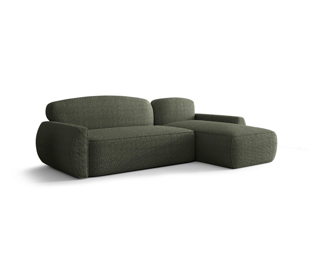 ECKSOFA mit Schlaffunktion LUCAS Quelle 37 Rechts - Dunkelgrün, Textil (240/145cm) - Bedante