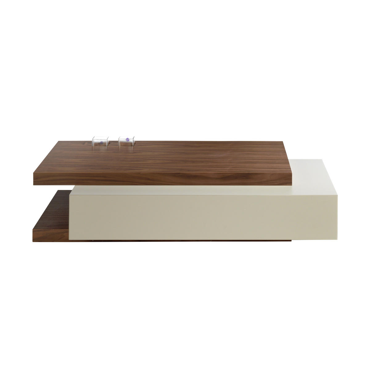 COUCHTISCH Walnuss Furnier Walnuss , Grau - Nussbaumfarben/Grau, Holz (80/140/33cm) - ANGEL CERDA