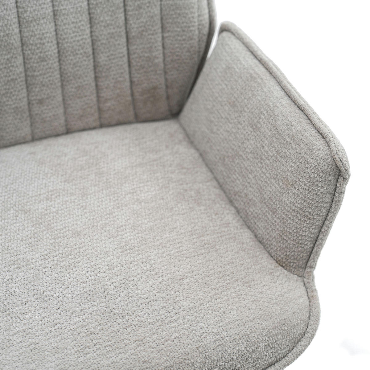 STUHL MERANO drehbar gepolsterter mit Steppung - hellgrau - Chenille - Hellgrau/Schwarz, Textil/Metall (58/90/61cm) - NEW HOME