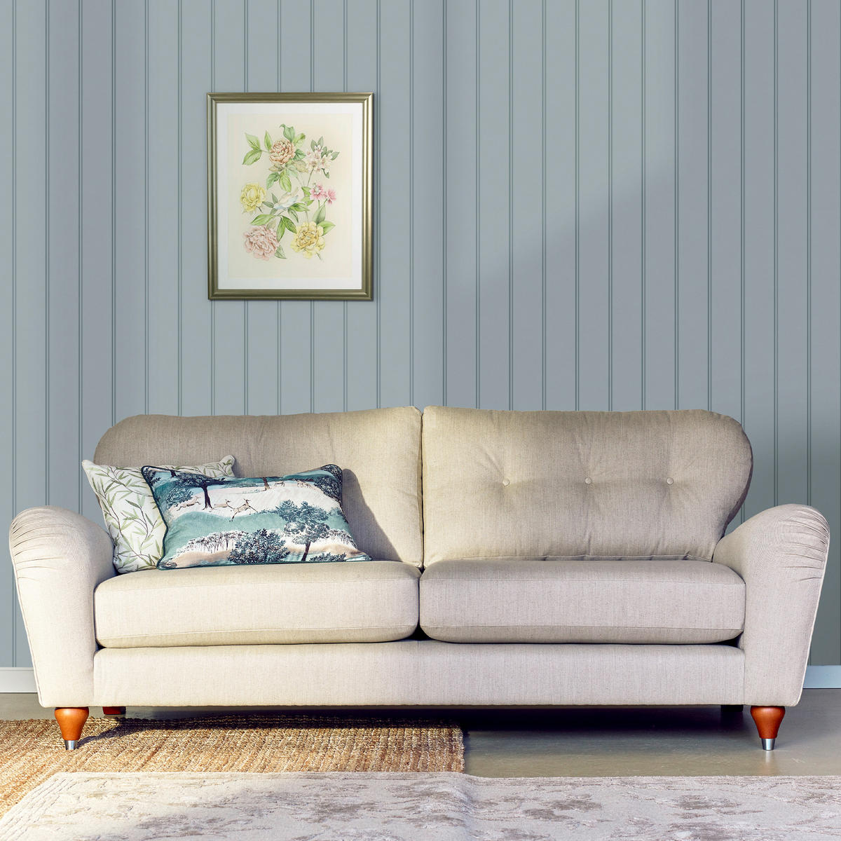 VLIESTAPETE Chalford Wood Panelling Seaspray Blue - Blau, Papier/Kunststoff (52/52cm) - Graham & Brown