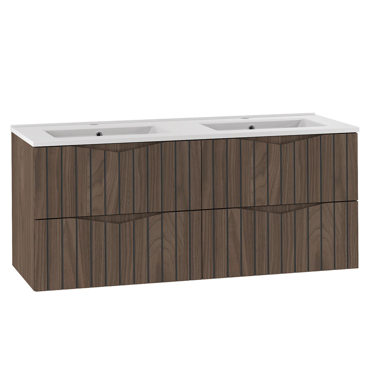 DOPPELWASCHTISCH 120cm Siena Holz und Schwarz - Schwarz, Holzwerkstoff (120/50/45.8cm) - Petits-meubles