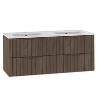 DOPPELWASCHTISCH 120cm Siena Holz und Schwarz - Schwarz, Holzwerkstoff (120/50/45.8cm) - Petits-meubles