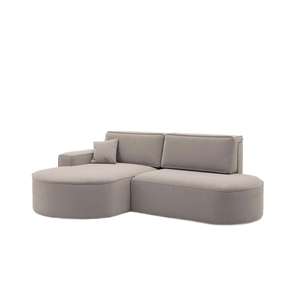 ECKSOFA Modena Pro - Komfort Und Stil Stoff Salvador Hellbeige Links - Creme, Holz (278/179cm) - Kaiser Möbel