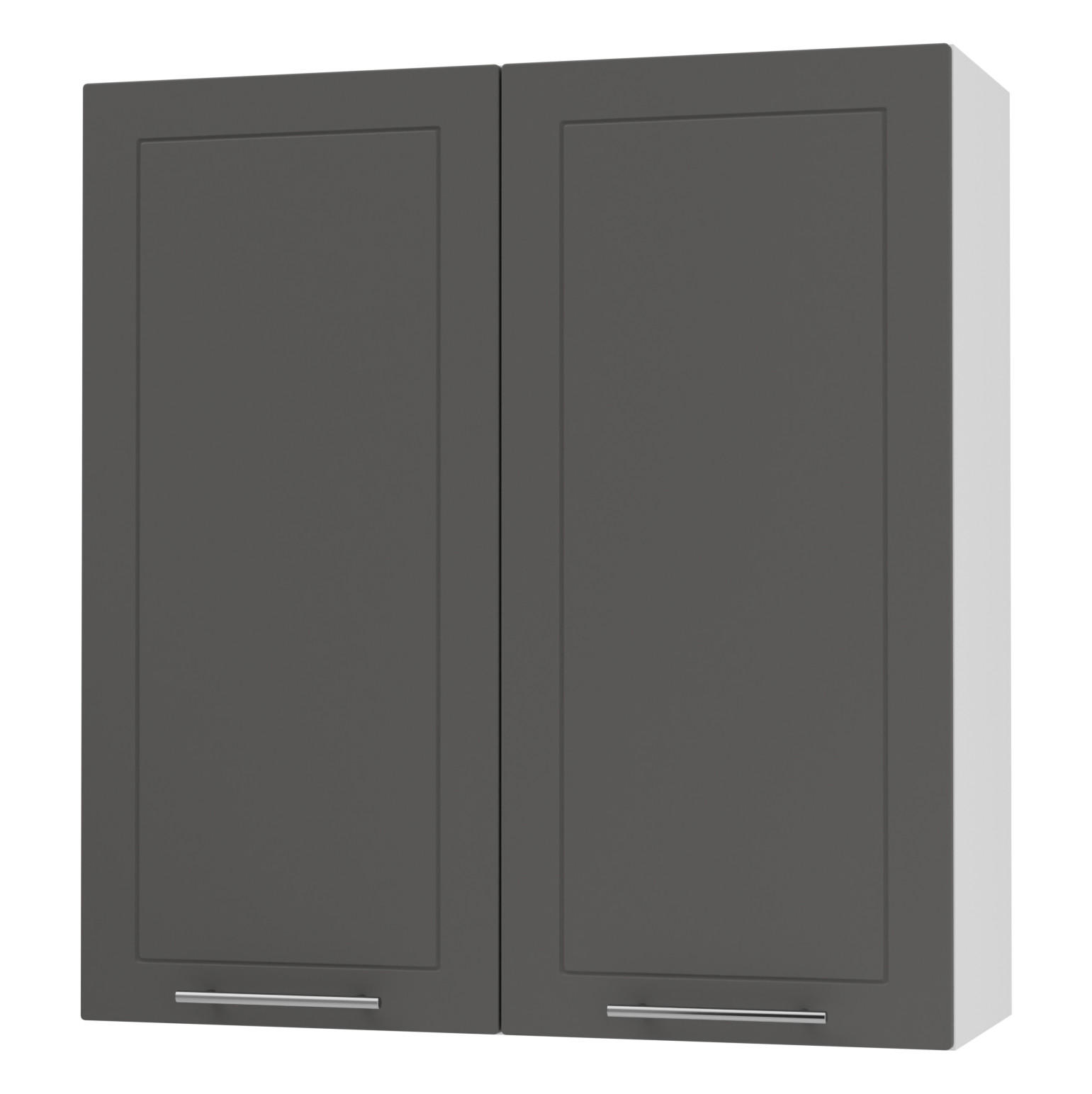 KÜCHENHÄNGESCHRANK Kvantum W4/90 Graphit Matt / Weiß Matt 90 / 32,5 / 96cm - Graphitfarben/Weiß, Holz/Holzwerkstoff (90/96/32.5cm) - Feldmann-Wohnen