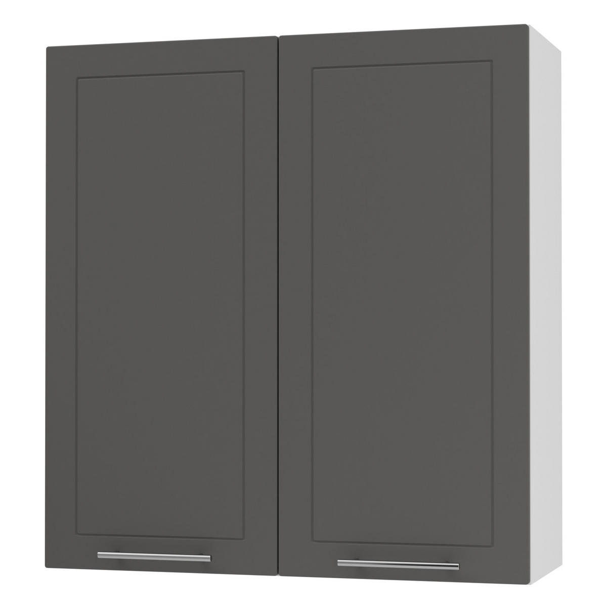 KÜCHENHÄNGESCHRANK Kvantum W4/90 Graphit Matt / Weiß Matt 90 / 32,5 / 96cm - Graphitfarben/Weiß, Holz/Holzwerkstoff (90/96/32.5cm) - Feldmann-Wohnen