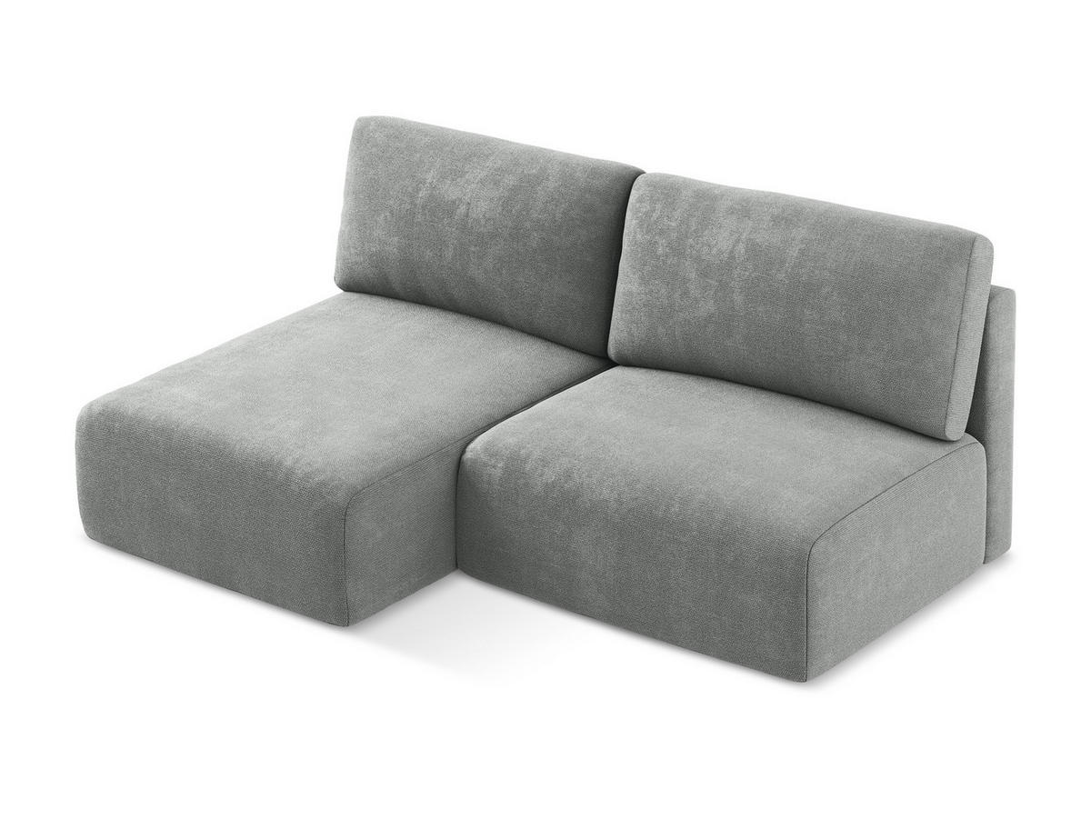 ECKSOFA mit Schlaffunktion links Chenille Stoff Grau - Blau/Schwarz, Kunststoff/Textil (149/210cm) - Makamii