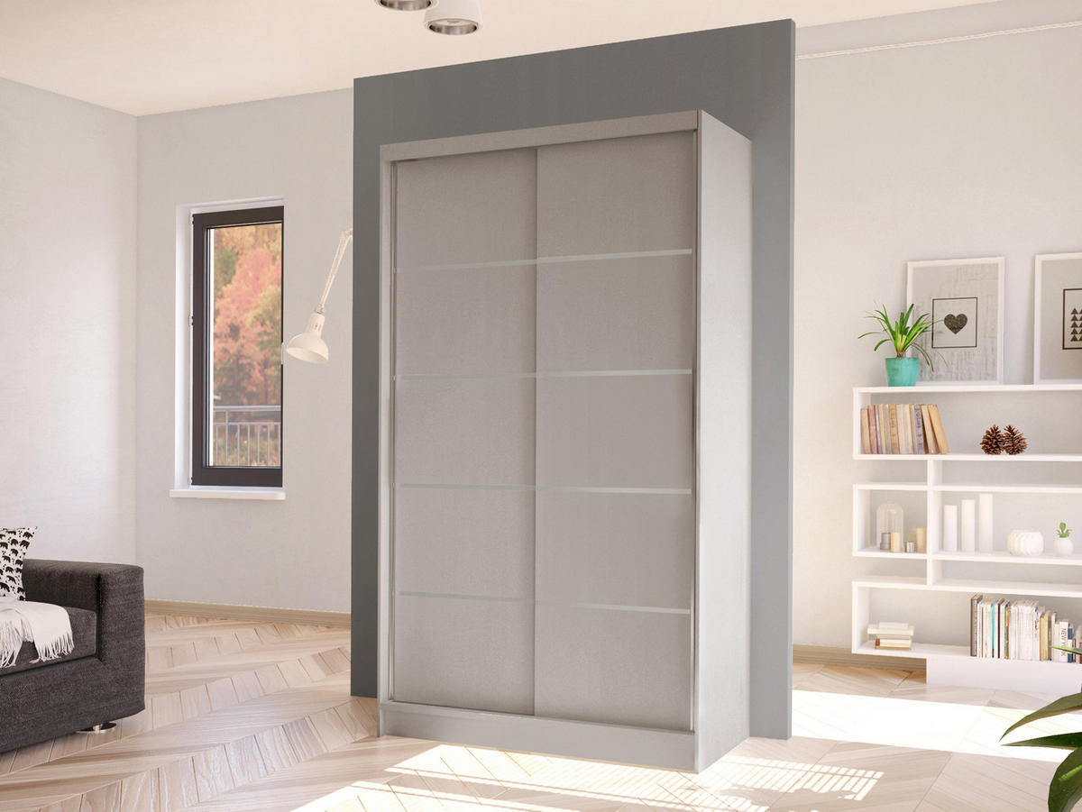 SCHWEBETÜRENSCHRANK Diego IV - Kaschmir, Holzwerkstoff/Metall (100/200/58cm) - MIRJAN24