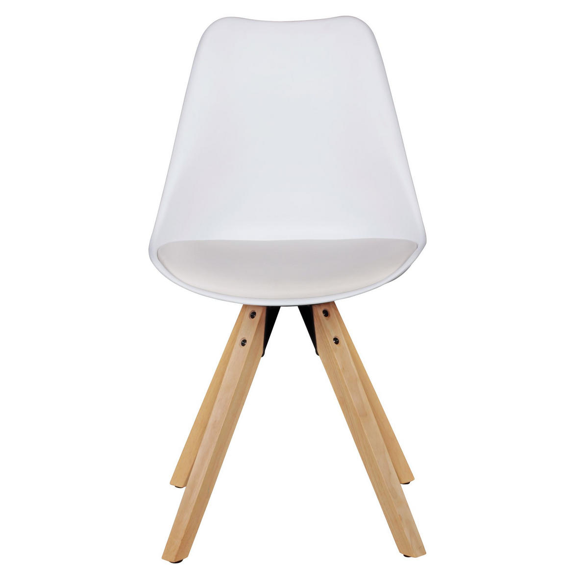 ESSZIMMERSTUHL 2er Set Kunstlederbezug mit Holzgestell Skandinavisch gepolstert, Weiß 49x52x87 cm - Beige/Weiß, Holz/Kunststoff (49/87/52cm) - KADIMA DESIGN