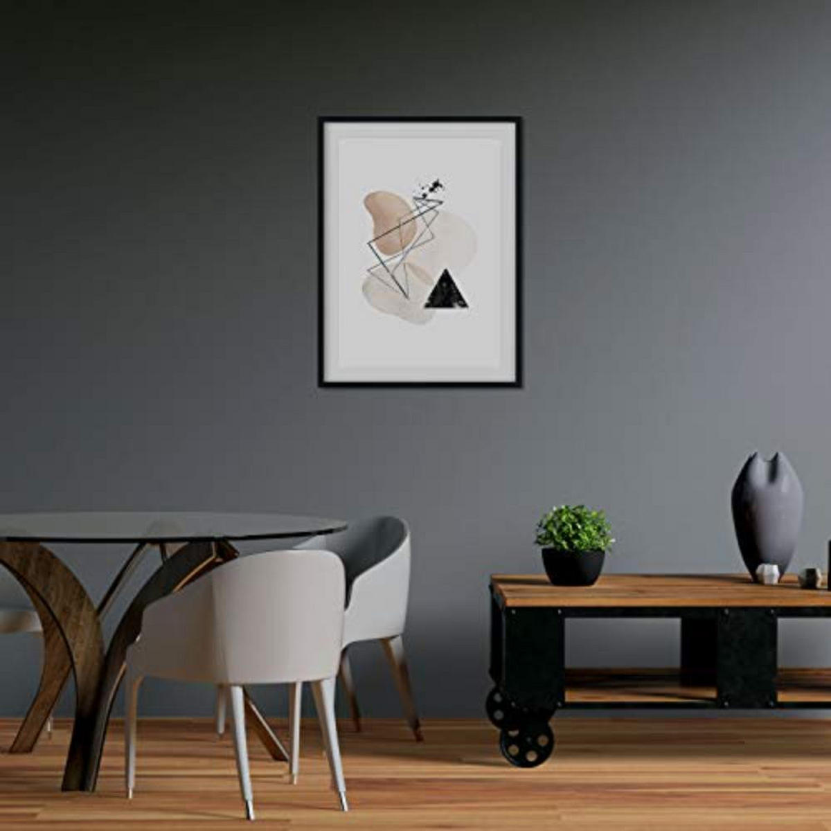 POSTER Set mit 4 Blätter und abstrakten Formen mit braunen Tönen A4 Rahmenlos - Klar, Papier (29.7/3cm) - Nacnic