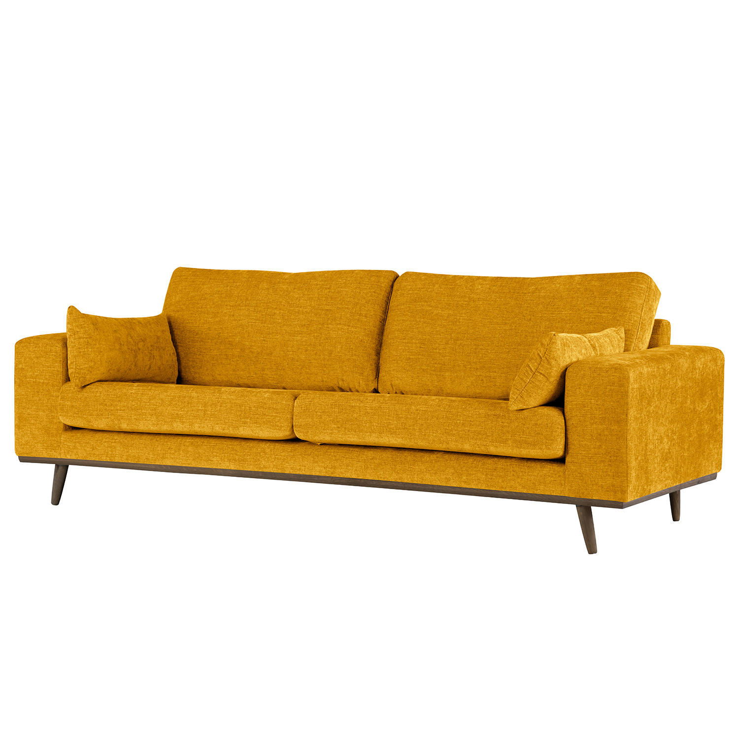 2-SITZER SOFA - Eichefarben/Gelb, Eichenholz/Textil (197/81/88cm) - home24