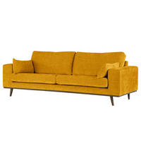 2-SITZER SOFA - Eichefarben/Gelb, Eichenholz/Textil (197/81/88cm) - home24