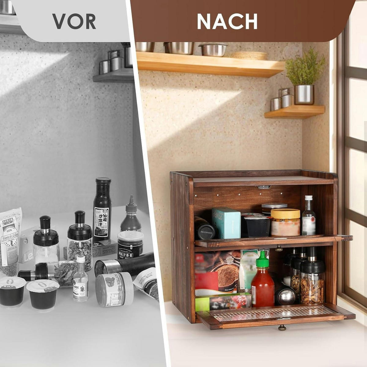 BROTKASTEN Holz 36 x 24 x 34 cm - Braun, Holz (24/34/36.5cm)
