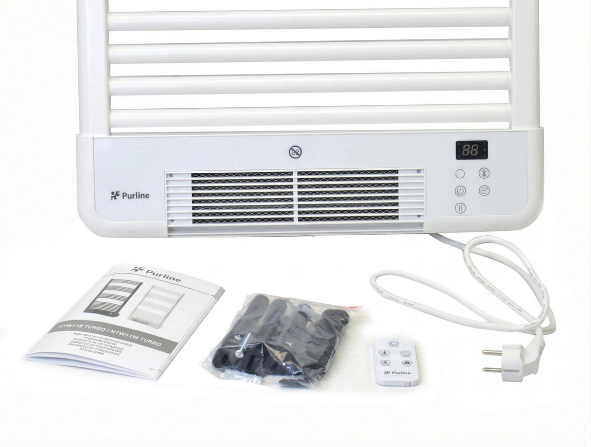 HANDTUCHTROCKNER Weiß mit Elektrosystem und Wandhalterung 2000 W - Weiß, Metall (54/102/14cm) - Purline