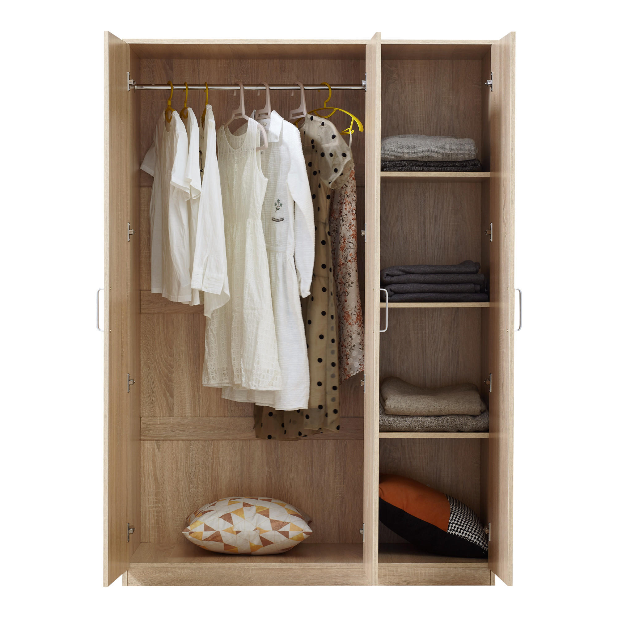 KLEIDERSCHRANK Bodolz - Sonoma Eiche, Holzwerkstoff (120/176/52cm) - [en.casa]