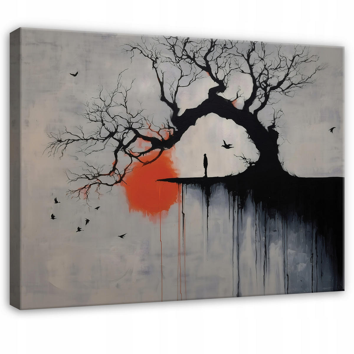 LEINWANDBILD Abstrakt Arbre Schwarz 60x40 cm - Multicolor, Holzwerkstoff (60/40cm) - Wallarena