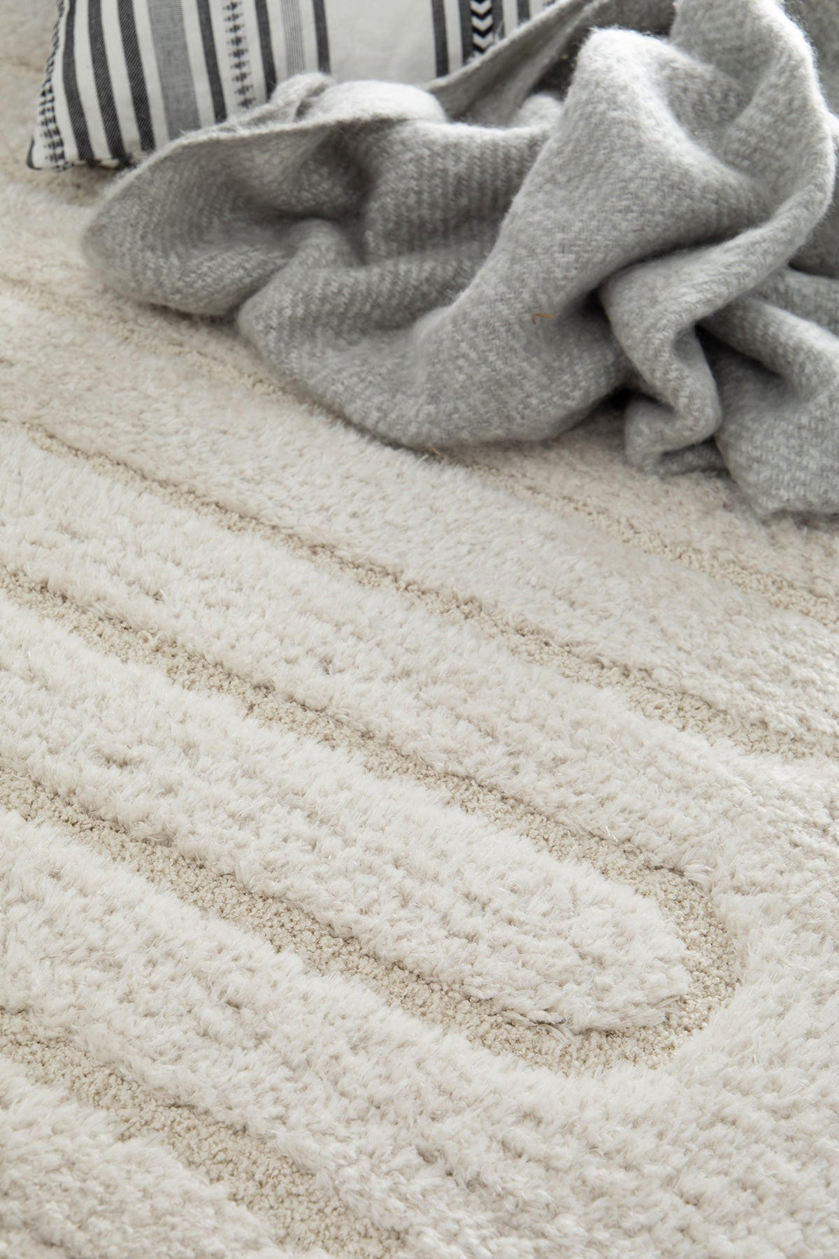 TEPPICH weich mit Relief aus recyceltem Polyester weiss - Weiß, Textil (200/290cm) - AFK Living