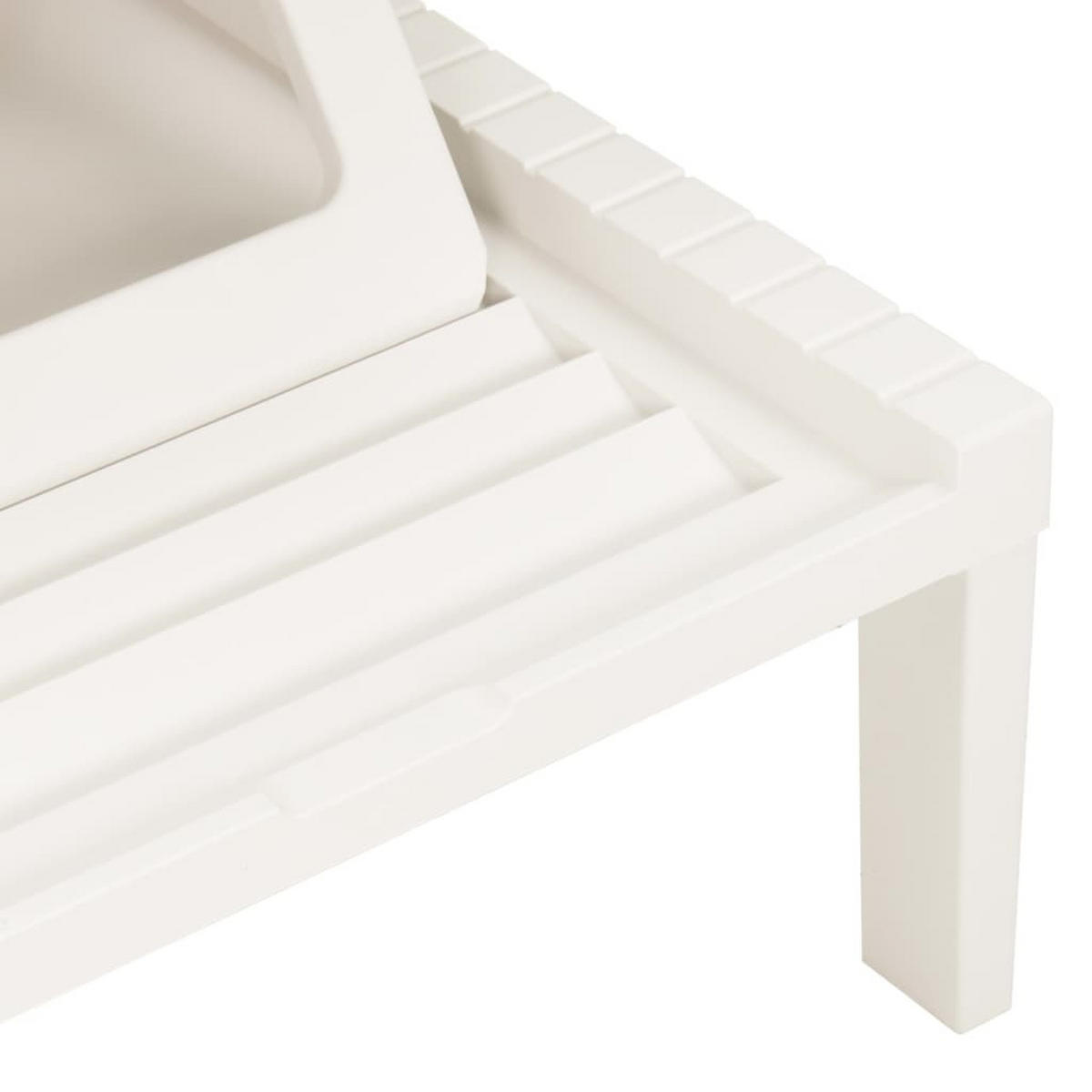SONNENLIEGE Kunststoff Weiss - Weiß, Kunststoff (65/32/195cm) - vidaXL