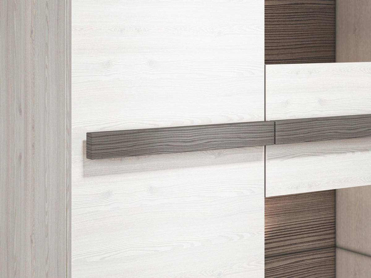 HIGHBOARD Blanco Pinie weiß / grau 92 / 42 / 140cm - Weiß, Holz/Holzwerkstoff (92/140/42cm) - Feldmann-Wohnen