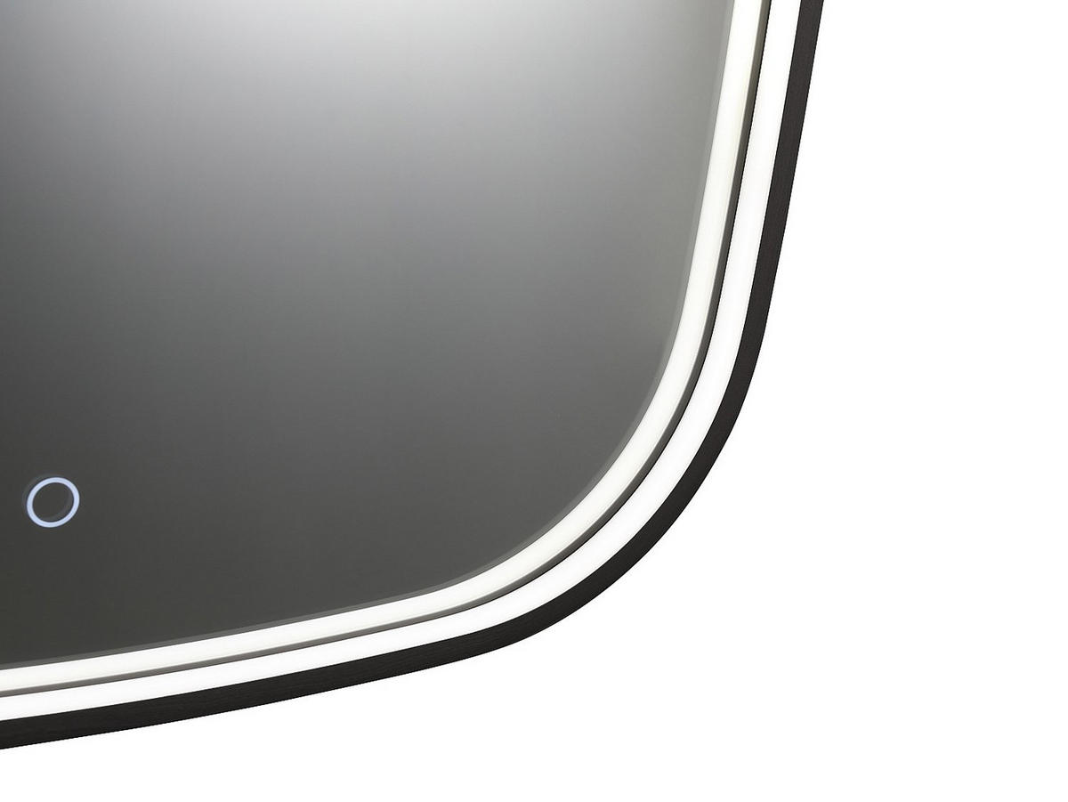 BADSPIEGEL - 60 cmcm x 5 cmcm - Glas - Schwarz - RISOLINA - Schwarz, Glas (60/80/5cm) - Vente-Unique