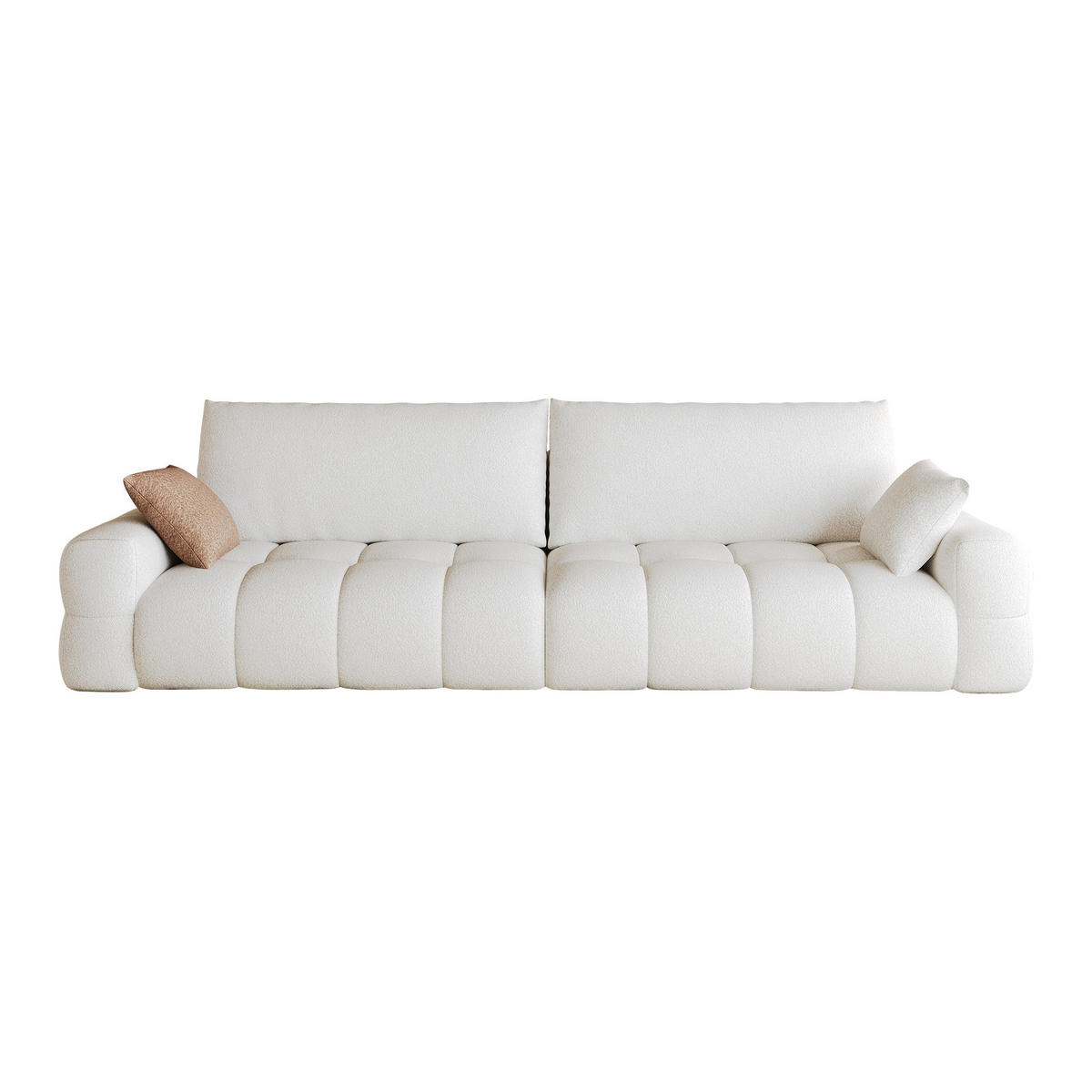 2-SITZER-SOFA DE-34889 260 cm tiefer Sitz Cremeweiß - Creme, Textil (105/86/260cm) - ComfortXL