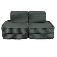 KINDERSOFA, Pocket Basic, Churros, Waldgrün - Dunkelgrün, Textil (120/25/60cm) - MeowBaby