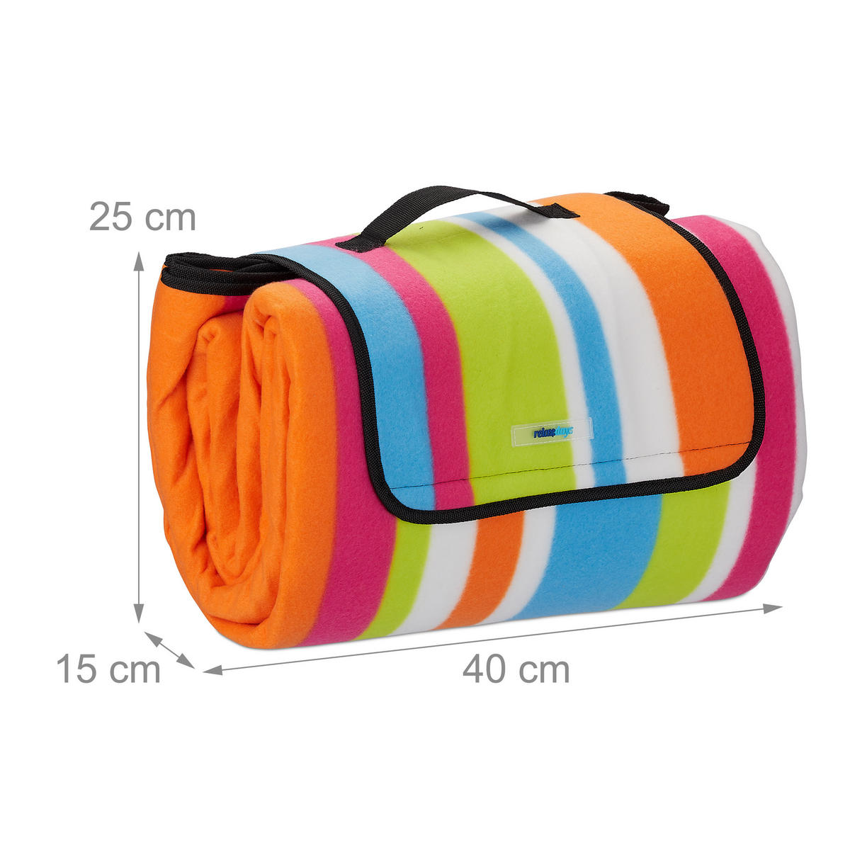 PICKNICKDECKE - Pink/Orange, Textil/Metall (200/200cm) - Relaxdays
