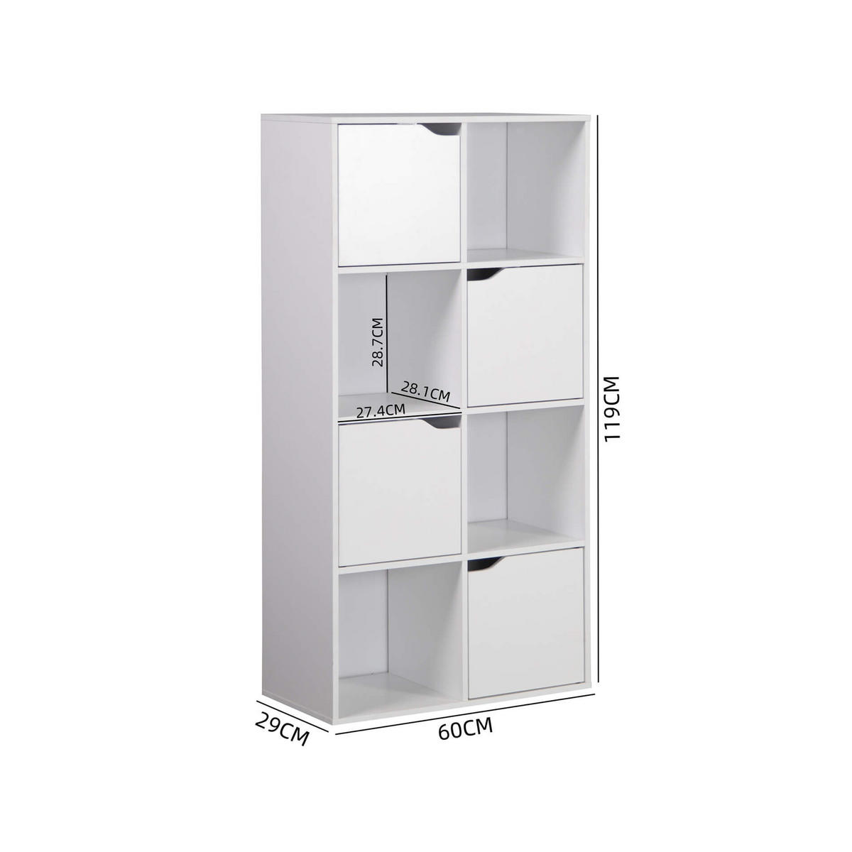 BÜCHERREGAL Weiß 29/60/119 cm - Weiß, Holzwerkstoff (60/119/29cm) - Mobili Rebecca