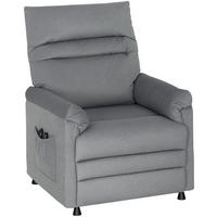 MASSAGESESSEL mit Neigung aus Samt Grau - Schwarz/Grau, Textil/Metall (82/106/99cm) - HOMCOM