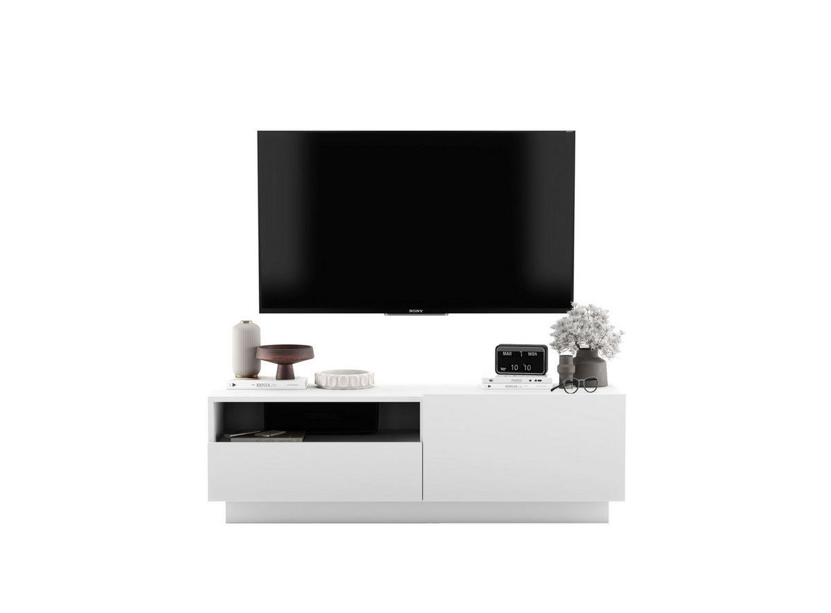 TV-SCHRANK Enjoy Weiß matt Loft Schublade 120 cm - Weiß, Holzwerkstoff (120/37/35cm) - Meble Lindner