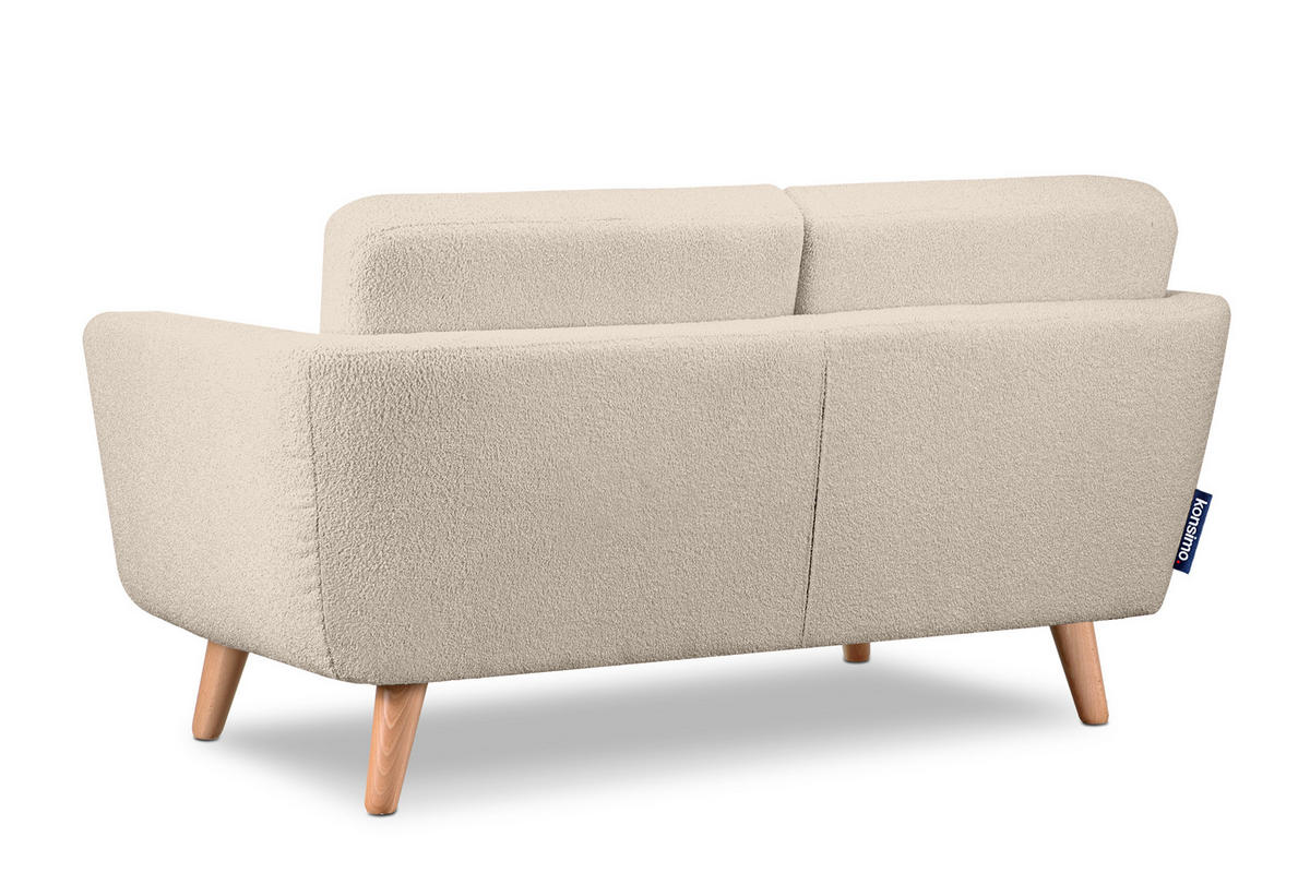 SOFA TAGIO mit Armlehnen, Creme - Creme/Braun, Buchenholz/Textil (153/80/84cm) - KONSIMO®