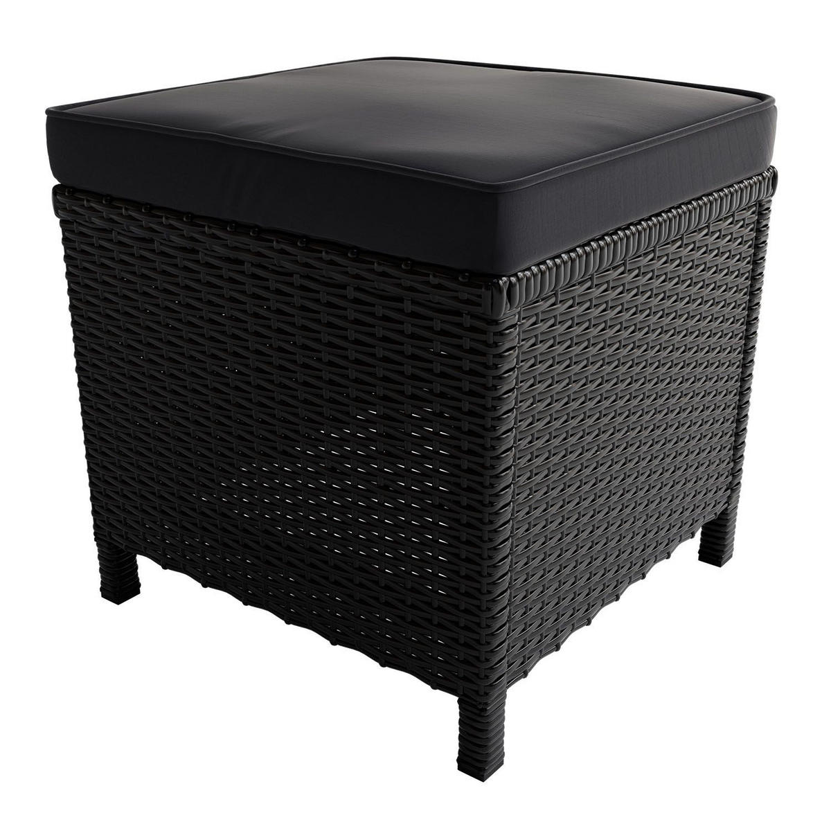 LOUNGEGARNITUR Manacor schwarz, dunkelgrau inkl. Abdeckung - Dunkelgrau, Kunststoff/Metall - Juskys