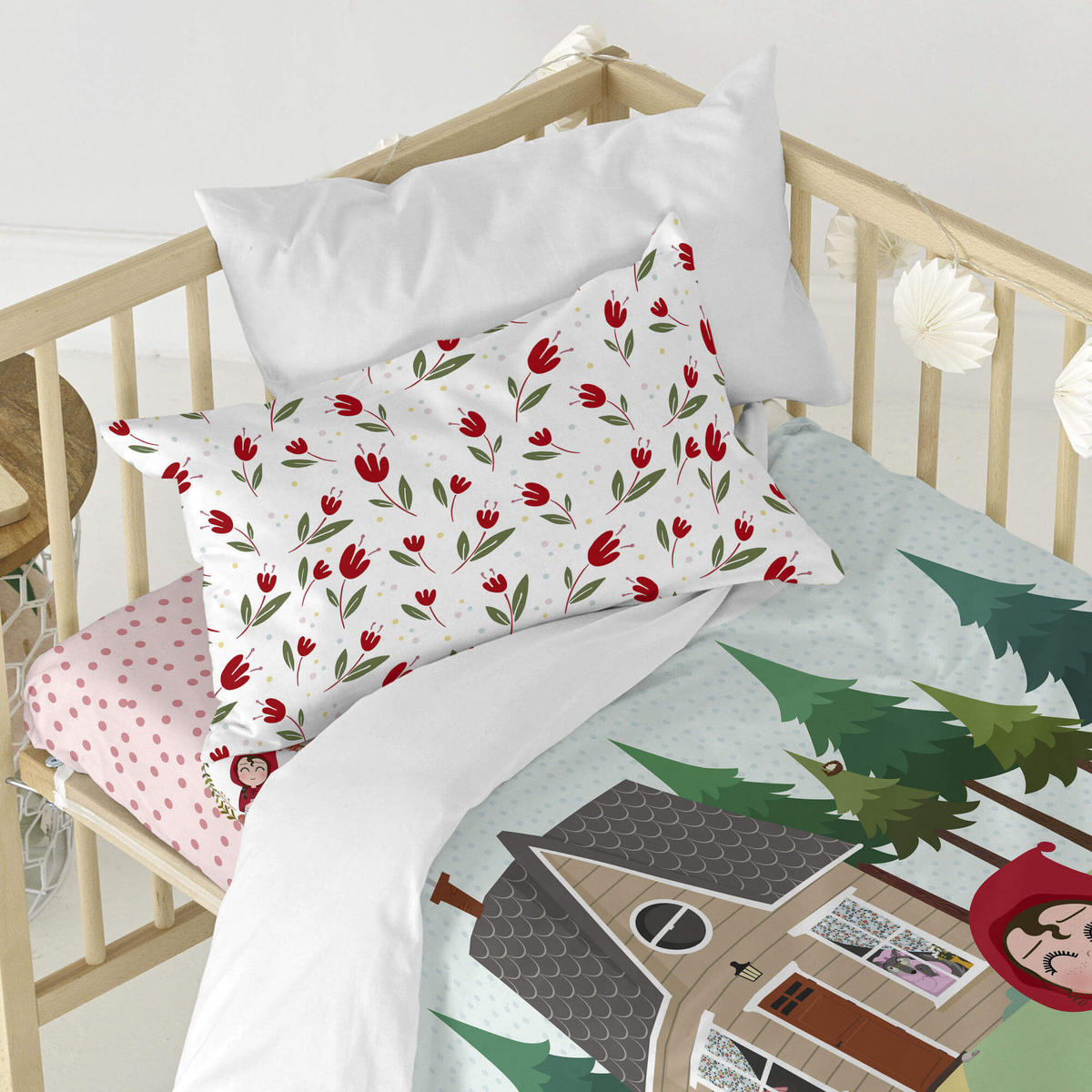 BETTBEZUG 2er-Set teiliges red riding hood 115x145 cm (kinderbett) mehrfarbig - Multicolor, Textil (115/145cm) - Happy Friday