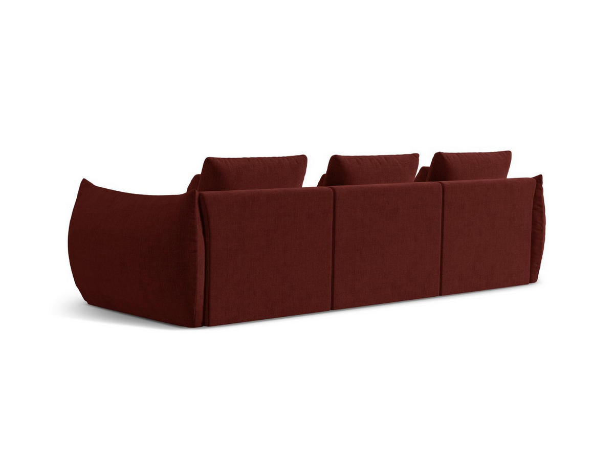 SOFA modular Bloom aus strukturiertem Stoff rot 4 Sitzplätze - Rot, Textil (106/95/332cm) - Micadoni