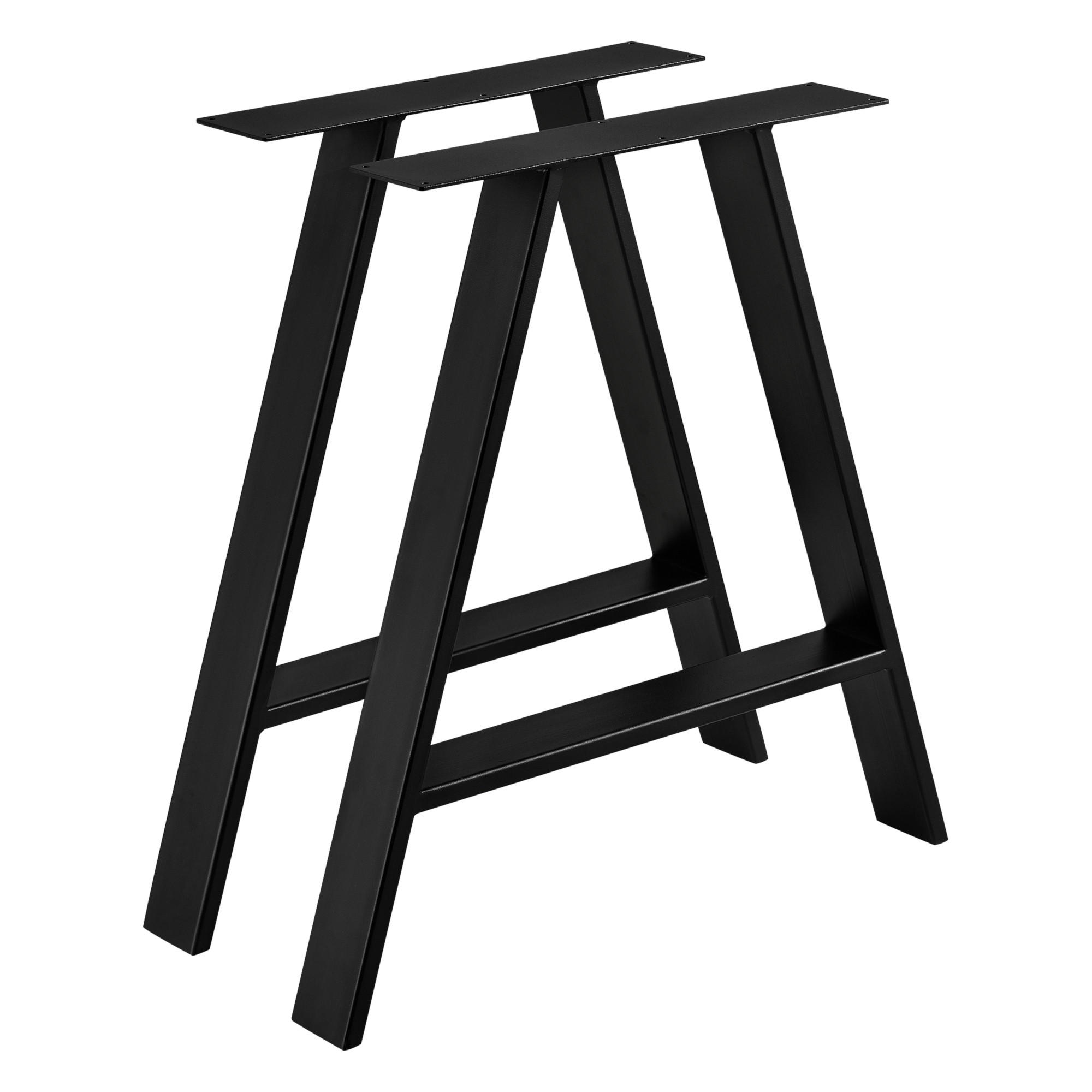 TISCHGESTELL-SET 2-TLG. Eschau - Schwarz, Metall (70/72/10cm) - [en.casa]