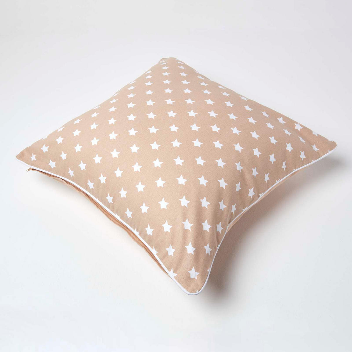 KISSENHÜLLE Sterne 60/60 cm, 100% Baumwolle - Beige, Textil (60/60cm) - Homescapes