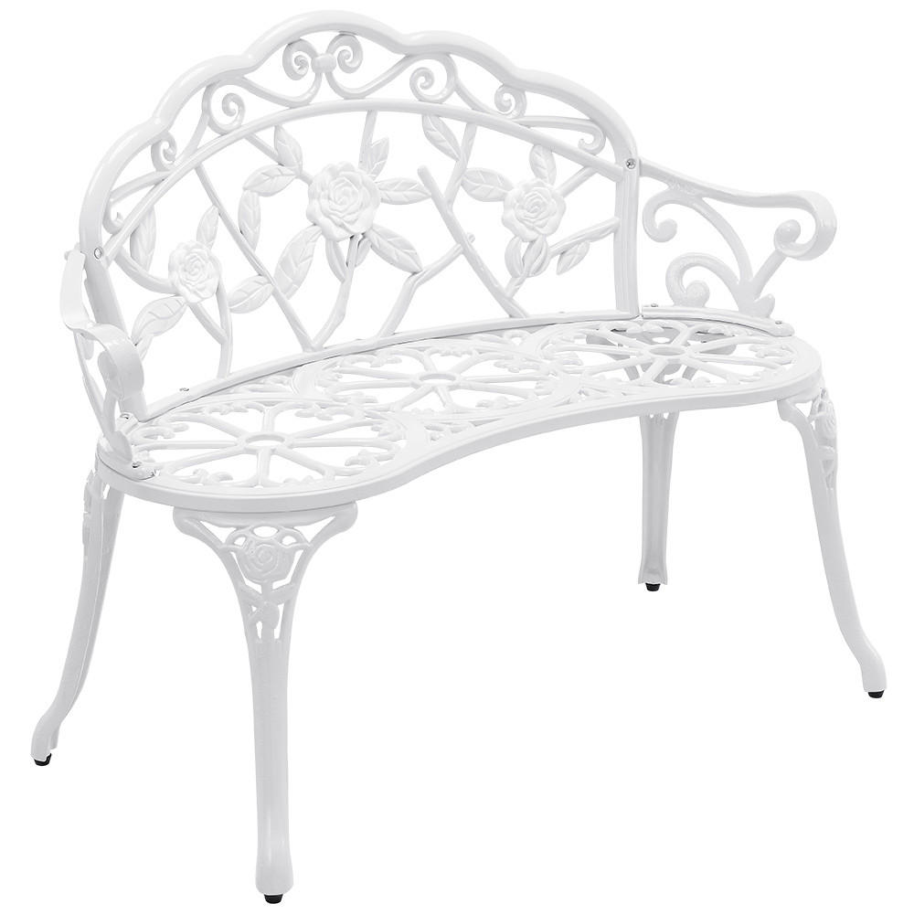 GARTENBANK Monfalcone - Weiß, Metall (99/78/54cm) - casa.pro