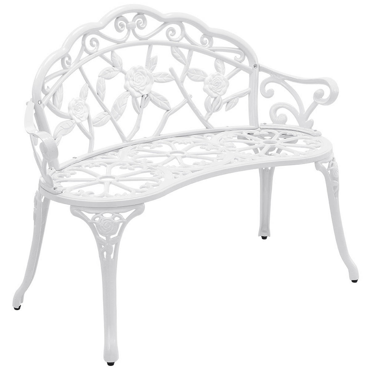 GARTENBANK Monfalcone - Weiß, Metall (99/78/54cm) - casa.pro