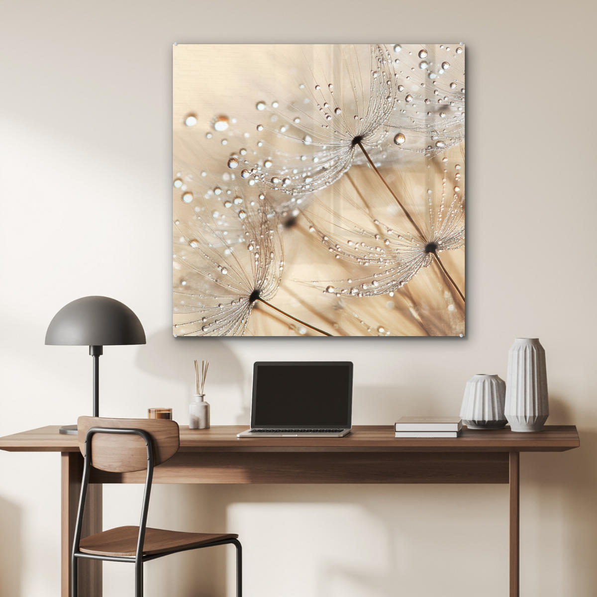 OBRAZ NA AKRYLOVOM SKLE Púpava - Abstraktné - Príroda - Béžová 90x90 cm - hnedá, sklo (90/90cm) - MuchoWow