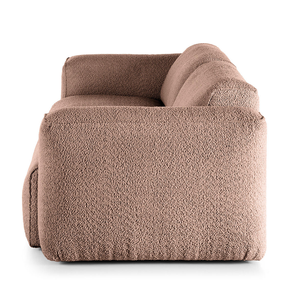 3-SITZER SOFA - Mauve/Schwarz, Kunststoff/Textil (251/71/102cm) - home24