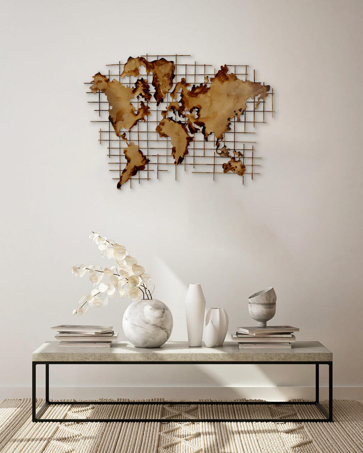 WANDDEKO Gold 100/75 cm - Beige/Goldfarben, Metall (3/75/3cm) - KUNSTLOFT